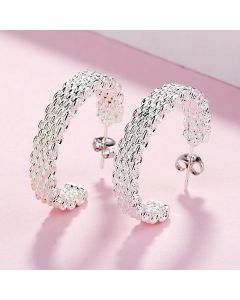 Popular fine 925 Sterling Silver charms stud Earrings for Women Creativity Christmas Gifts Street all-match party Jewelry
