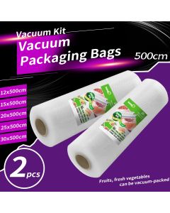 2 rolls of 500cm long textured rolls, vacuum compressed bags, single-sided mesh food vacuum packaging rolls, 2 packs