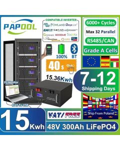 LiFePO4 48V 300Ah 15Kwh Battery 51.2V 100Ah 200Ah 120Ah 150Ah Lithium battery 6000 Cycles 48V Solar Energy Storage Akku EU STOCK