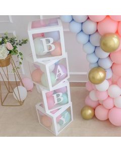 BABY Balloon Box Baby Shower Decoration Boy Girl One Year Frist One 1st Birthday Birthday Party Docor Kids Gender Reveal Decor