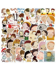 50Pcs Cute Nara Yoshitomo Stickers Yoshitomo Nara DIY Stickers Scrapbooking Phone Luggage Skateboard Waterproof Graffiti Decals