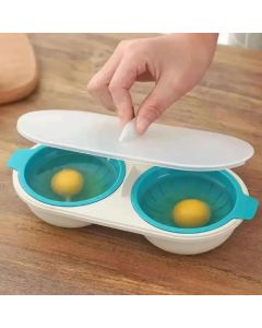 1pc Microwave Eggs Poacher,Double-Cup Egg Boiler,Kitchen Gadget, Hot Spring Egg Mold ,Cooking Tools,Clear Water Lotus Egg Maker