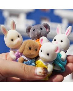 1:12 Simulation Forest Animal Family Rabbit Panda Koala Reindeer Baby Dollhouse Figures Collectible Toy Furniture Set Gifr