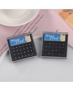 24pcs/box Crystal Nose Ring Studs Fashion Body Women Girl Jewelry Stainless Steel Surgical Steel Nose Piercing Jewelry Set
