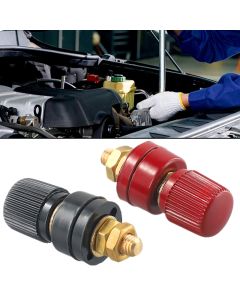 2Pcs Black /red New 6mm Brass Stud Premium Remote Battery Power Junction Post Connector Terminal Kit Automotive Connectors