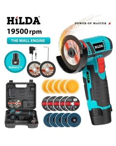 HILDA 12V Miniature Rechargeable Mini Angle Grinder with Battery Cutting Blade Polishing Grinder for Cutting Diamond Cordless