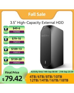 UnionSine 4TB 8TB 10TB 12TB 16TB 18TB 3.5"USB 3.2Gen External Hard Disk HDD Compatible Desktop/Laptop/Mac/Xbox/Xbox One/PS4/TV