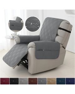 1seater Waterproof Recliner Cover Solid Color Quilted Armchair Slipcover Pet Kids Accent Couch Cushion Living Room Hotel Home