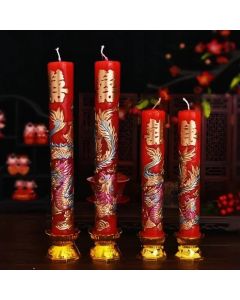Wedding Decoration Candles Chinese Style Dragon and Phoenix Bridal Chamber Wedding Ceremony Decoration Pair Relief Candles