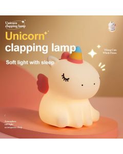 Cartoon Unicorn Night Lamp Soft Silicone Pat Light Warm Light Eye Protection Night Reading Lamp Desktop Kid's Room Decoration