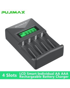 PUJIAMX AA/AAA Rechargeable Battery Charger LCD Display Portable Adapter USB Cable TypeC Batteries Interface Fast Charging Tool