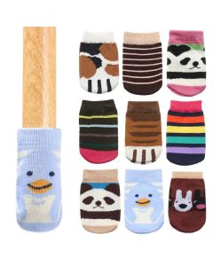 4Pcs Cartoon Table Foot Socks Chair Leg Covers Floor Protectors Non-Slip Knitting Socks For Furniture Cartoon Home Decor