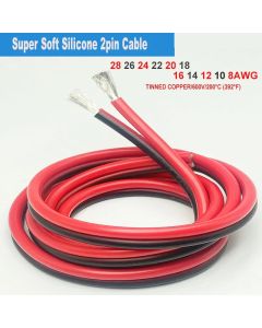 8awg 10awg 12awg 0.08mm Tinned Copper Wire 14awg 16awg 18awg 20awg 22awg 24/26/28awg Flexible Silicone Wire for RC Cars, Drones