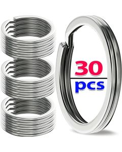 10-30pcs Stainless Steel Key Rings Polished Silver Round Flat Wire Split Key Ring for Jewellery Making Car Keyring DIY 25-35mm