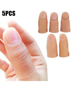 5pcs Finger Magic Trick Fake Soft Thumb Tip Close Up Stage Show Prop Prank Toy