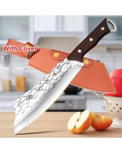 Heavy Knife Butcher Kitchen Knife Forged Chef Knife Choping Bone Cutter Handmade Meat Cleaver Cutter for Household with Cover