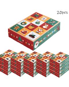 20pcs Advent Calendar Boxes：Empty Christmas Advent Calendar Boxes Fill 12 Days Advent Countdown Boxes Cardboard Treasure Boxes M