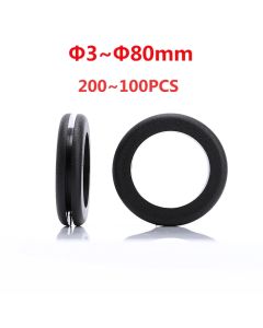 Black Rubber Seal Double Sided Protective Coil Out Hole Wire O-ring 3~80mm For Protects Wire Cable Hardware Tools Rubber Grommet