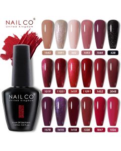 NAILCO 15ml Gel Nail Polish Semi-permanent Hybrid Varnish Black Red Color Gel Polish Nail Art UV Nail Supplies For Professionals