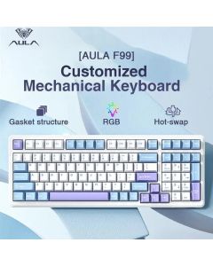 Aula F99 Gaming Mechanical Keyboard Three Mode 2.4g Wireless Bluetooth Wired Hot Swap PBT Gasket RGB For PC Laptop Gamer 99 Keys