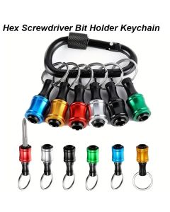 Screwdriver Bit Holder Quick Release Keychain Drill Screw Adapter Magnetic Carabiner 1/4 Hex Shank Alloy Extension Rod Hand Tool