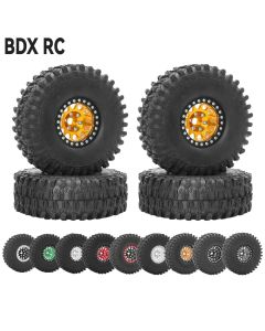 Metal 1.9 Beadlock Wheel Rim Tires Set for 1/10 RC Crawler Car Axial SCX10 III AXI03007 90046 TRX-4 Redcat GEN 8