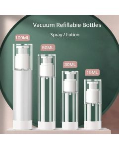 15ml 30ml 50ml Clear Airless Cosmetic Cream Pump Bottle Travel Size Dispenser Makeup Container for Cream Gel Lotion