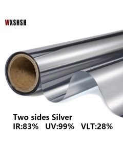 Silver Transparent Sunscreen Film Vinyl Self-Adhesive One Way Mirror PET UV-Proof Drop-Shipping Daytime Private Glass Sticker