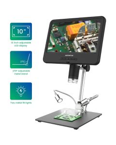 Andonstar AD210 10.1inch 12 Million Pixels IPS Digital Microscope 260X Magnification Microscope with LED Light for Soldering