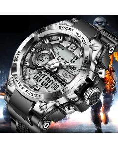 LIGE Men Military Watch Digital 50m Waterproof Wristwatch LED Quartz Clock Sport Watch Male Big Watches Men Relogios Masculino