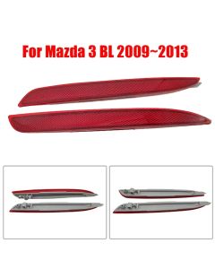 ABS Plastic Red Rear Bumper Bar Reflector Rear Bumper Reflector For Mazda 3 BL 2009~2013 1011108 Accessories For Vehicles
