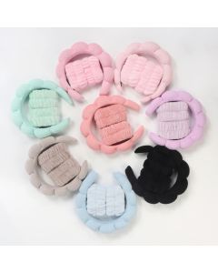 3Pcs Fashion Microfiber Washing Wristbands Scrunchies Puffy Headband Spa Bubble Headband for Washing Face Makeup Shower Skincare