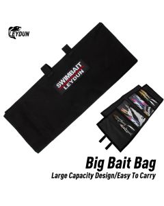 LEYDUN Swimbaits Fishing Bags For Soft And Hard Baits Up To 12" Bait Wrap 4 Hybrid Pockets Easy Bait Access Protection Bait Bag