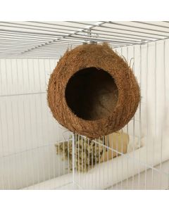 Coconut Shell Pet Squirrel Toy Hamster Squirrel Breeding Nest Crafts Delicate Bird House Pendant for Yard Garden