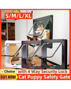 Dog Cat Kitten Flap Puppy Kitten Safety In&out Pet Door with 4 Way Security Lock Door Pet Doors Sliding Door Safety Pet Door