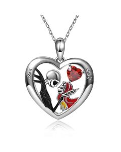 Simple Fashion Trend Christmas Night Fright Heart Skull Necklace Pendant Jewelry Halloween Birthday Party Niche AccessoriesGifts