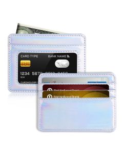 RFID Blocking Credit Card Holder Wallet for Women Men, Slim Minimalist Front Pocket Wallet with Laser Colors