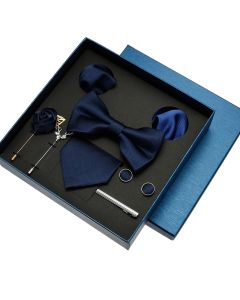 Red Blue Classic Silk Ties For Men Pocket Square Cufflinks Sets Mens Solid Color Necktie Party Wedding Gift For Men Neck Tie Set