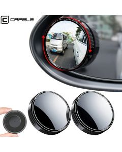 2pcs Car Rearview Mirror Auxiliary Blind Spot Mirror 360 Degree Wide-angle Auto Round Frame Mirrors With Suction Cup