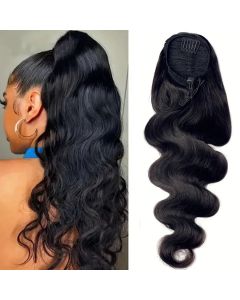 Body Wave Drawstring Ponytail Human Hair Extensions 100% Real Human Hair Brazilian Remy Clip In For Women Ponytail Natural Color