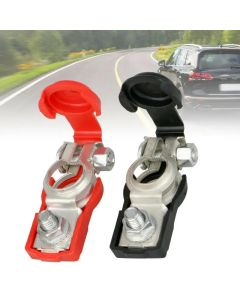 2pcs Negative Positive Auto Battery Cable Terminal Top Post Clamp For For SAE And DIN Batteries For All Cars