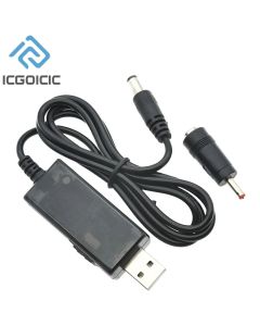 DC 5V to 9V 12V USB Step-up Converter USB Boost Converter Cable + 3.5x1.35mm Connecter For Power Supply/Charger/Power Converter