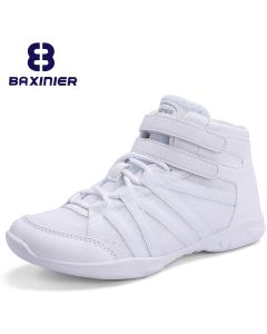 BAXINIER Girls White High Top Cheerleading Shoes Lightweight Youth Cheer Competition Sneakers kids Training Dance Tennis Shoes