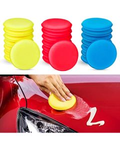 3/6/12/24Pcs 4 Inch Wax Foam Applicator Pad Microfiber Detailing Car Polishing Waxing Foam Pressing Sponge Buffing Cleaning Tool
