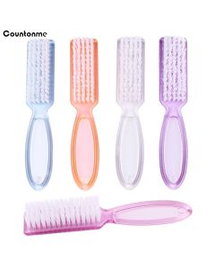 10Pcs Cleaning Nail Brush Multifunctional Brushes Clear Plastic Handle Grip Remover Scrubbing Pedicure For Manicure Tools