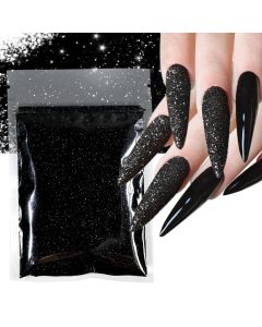 10g Shiny Candy Sweater Effect Nail Glitter Black White Holographic Sugar Nail Powder Chrome Pigment for Manicure Decoration