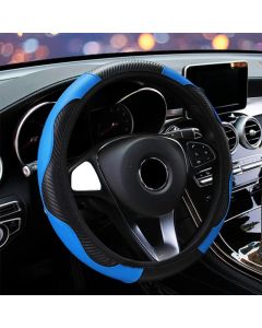 Car Steering Wheel Cover Breathable Anti Slip PU Leather Steering Covers Suitable 37-38cm Auto Decoration Carbon Fiber accesory