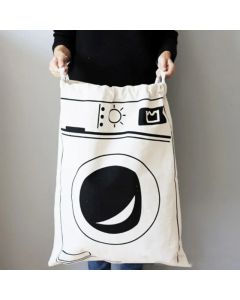 Large Cotton and Linen Laundry Bag Clothes Toys Storage Bag Printing Fabric Drawstring Duffle Bag Dirty Clothes Organizer Bags