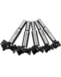 5pc Woodworking Flat Wing Drilling and Reaming Hinge Drill Bit 15-35mm Drilling Bit Hole Opener Cutting Tool Set