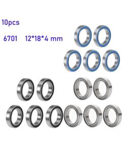 10/100Pc 6701RS 12x18x4 mm ABEC-5 Hobby Electric RC Car Truck 6701 ZZ RS 2RS Ball 6701-2RS Blue Sealed Deep Groove Ball Bearings